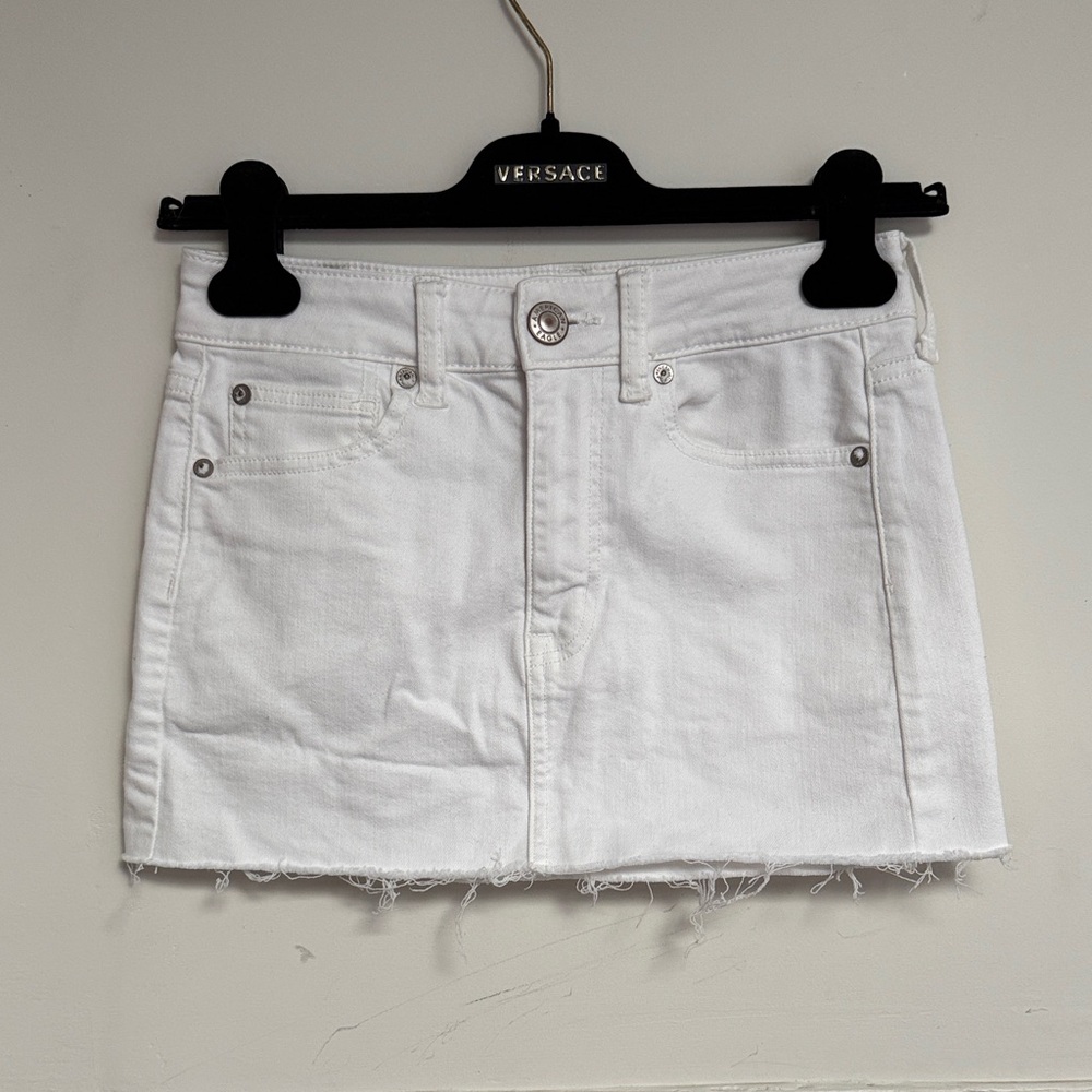 American Eagle Outfitters White Denim Mini Skirt